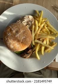 Pulled Lamb Burger And Fries