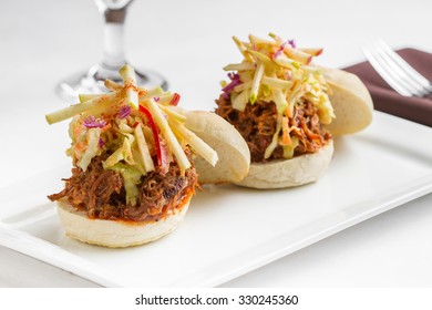 Pulled Pork Slider Sandwiches With Gorgonzola Slaw