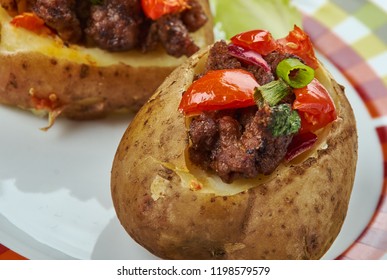 Pulled Pork Stuffed Potato Skins ,  BBQ Stuffed Potato