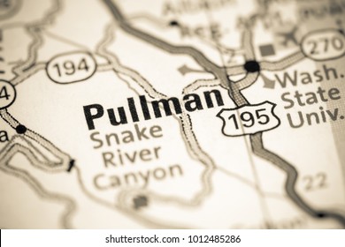 Pullman. Washington State on a map.