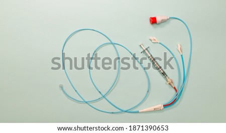 Pulmonary artery catheter used for right heart catheterization procedure  Stock foto © 