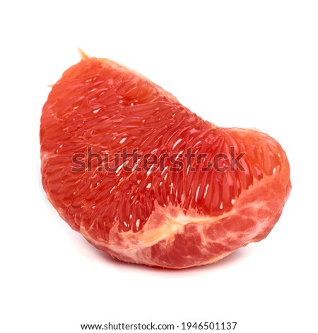 The pulp of a red grapefruit close-up. Closeup. Grapefruit fibers in high magnification.