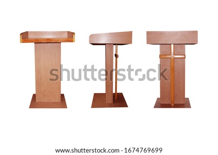 Pulpit made by wood on white background