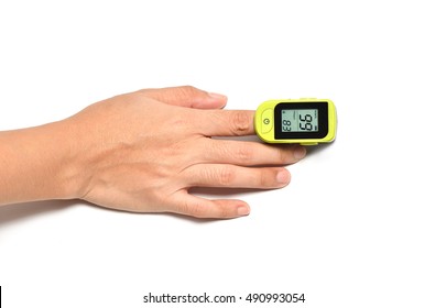 Pulse oximeter used  oxygen levels to and measure pulse rate - Powered by Shutterstock