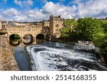 Pulteney Bridge as viewed from the Parade Gardens, Bath, England