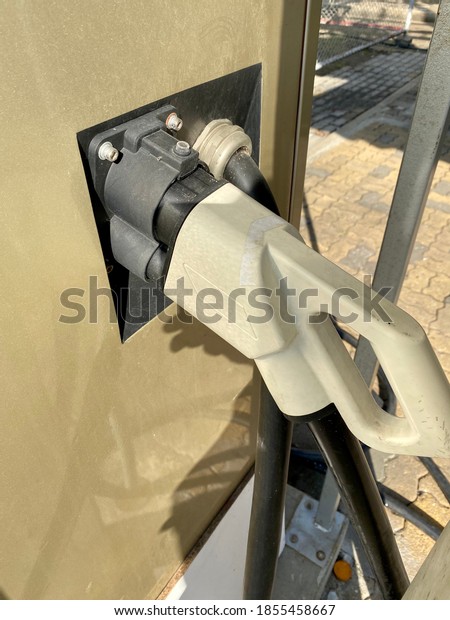 Pump filling station\
for electric cars..