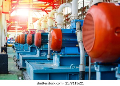 Pump Motor Oil And Pipeline Pressure Gauge Valves At Plant Pressure Safety Valve Station.