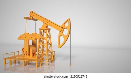 Pumping Oil Rig On The Water. Shelf. Mining In The Ocean. Pumping Jack For Extracting Crude Oil From An Oil Well. Fossil Fuel Energy. Equipment For The Oil Industry.