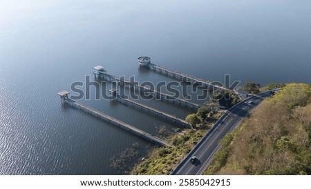 The pumping station in the high angle dam, Reservoir