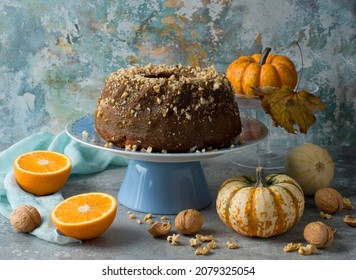 Pumpkin Bundt Cake With Orange.