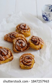 Pumpkin Cinnamon Rolls On White Background