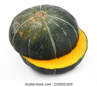 Pumpkin Cut Open On A White Background