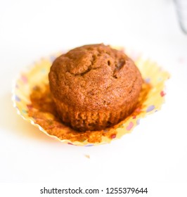 Pumpkin Muffin Isolated, Closeup, Homemade Healthy Food, Baked Goods