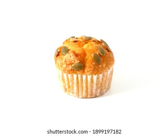 Pumpkin Muffin Isolated On White Background