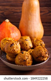 Pumpkin Nuts And Cranberry Whole Grain Muffins In A Bowl