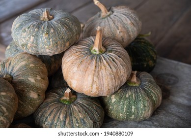 Pumpkin on table after harvest,in market 