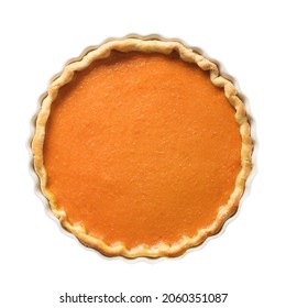 Pumpkin Pie isolated on white background. Thanksgiving Day traditional American food.