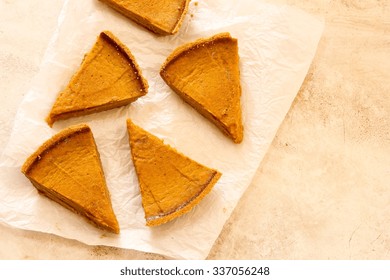 Pumpkin Pie Slice Overhead View