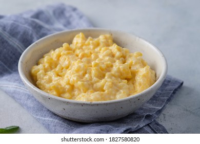 Pumpkin Porridge With Rice, Milk And Cinnamon.