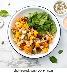 Pumpkin Quinoa Bowl With Spinach