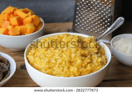 Pumpkin risotto with Parmesan cheese
