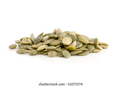 Pumpkin Seed, Isolated On White Background.