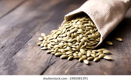 Pumpkin seeds in a bag