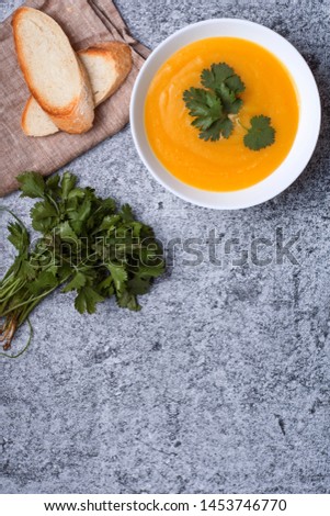 Similar – Image, Stock Photo Pumpkin soup Vegetable