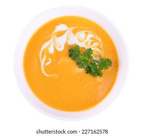 Pumpkin Soup Isolated On White