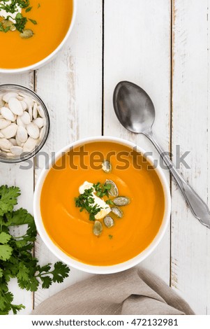 Image, Stock Photo Pumpkin soup Vegetable