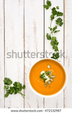 Image, Stock Photo Pumpkin soup Vegetable