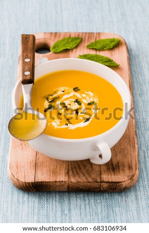 Image, Stock Photo Pumpkin soup Food