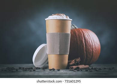 Pumpkin Spice Latte In A Paper Cup