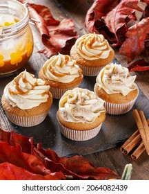 Pumpkin Spice Muffins With Whipped Cream