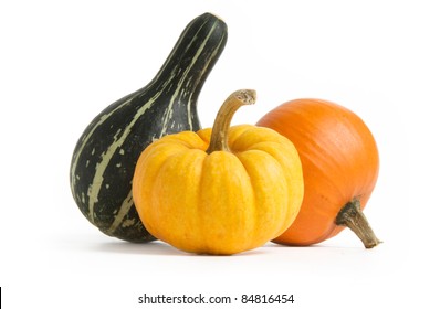 Pumpkin, Squash, Gourd Isolated On White Background