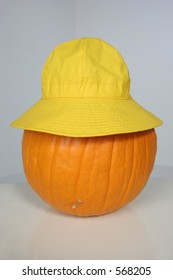 Pumpkin In A Yellow Rain Hat