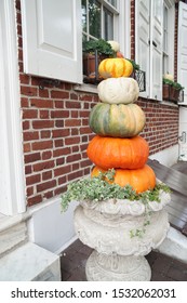 Pumpkins In Society Hill, Philadelphia