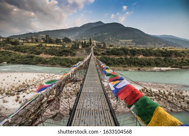 Punakha Suspension Bridge in Bhutan