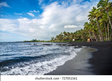 Punaluu Black Sand Beach, Big Island, Hawaii