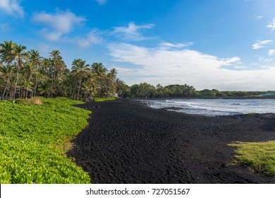 Punaluu Black Sand Beach, Big Island, Hawaii