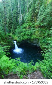 Punch Bowl Waterfall Is Located In Oregon In The Columbia River Gorge Area.