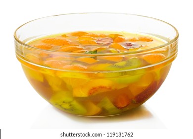 Punch In Glass Bowl, Isolated On White