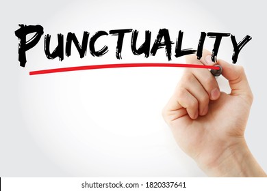 Punctuality Text With Marker, Concept Background