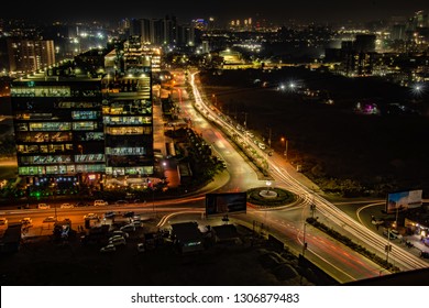 Pune, India - February 05 2019: Night Cityscape At Pune India.