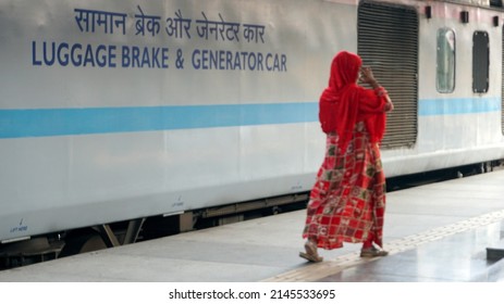 Pune, India - February 18, 2022: Passenger Train At Pune Junction Railway Station.