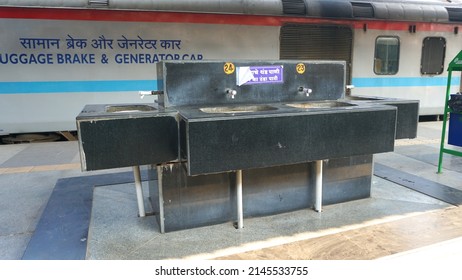 Pune, India - February 18, 2022: Passenger Train At Pune Junction Railway Station.