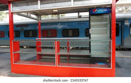 Pune, India - February 18, 2022: Passenger Train At Pune Junction Railway Station.