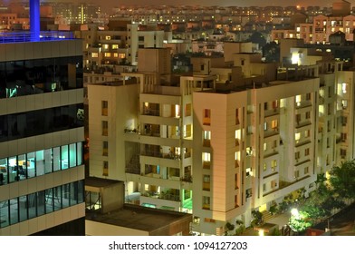 Pune, India - July 7 2013: Cityscape At Night, Pune India.