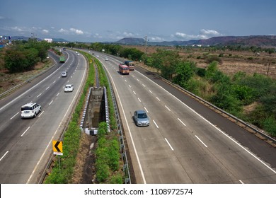 Pune, India - June 03 2018: The Mumbai Pune Expressway Near Lonavala India.