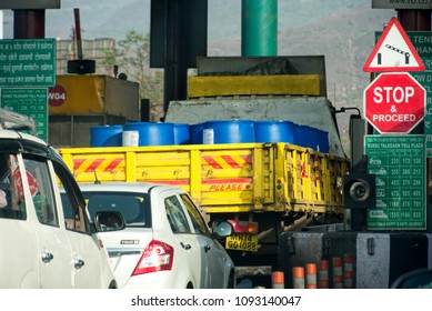 Pune, India - May 10 2018: Toll Booth At The Mumbai Pune Expressway.